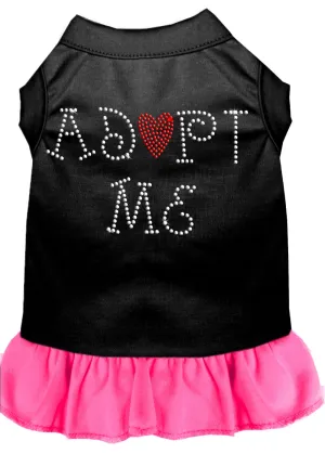 Adopt Me Rhinestone Dress Black With Bright Pink Lg