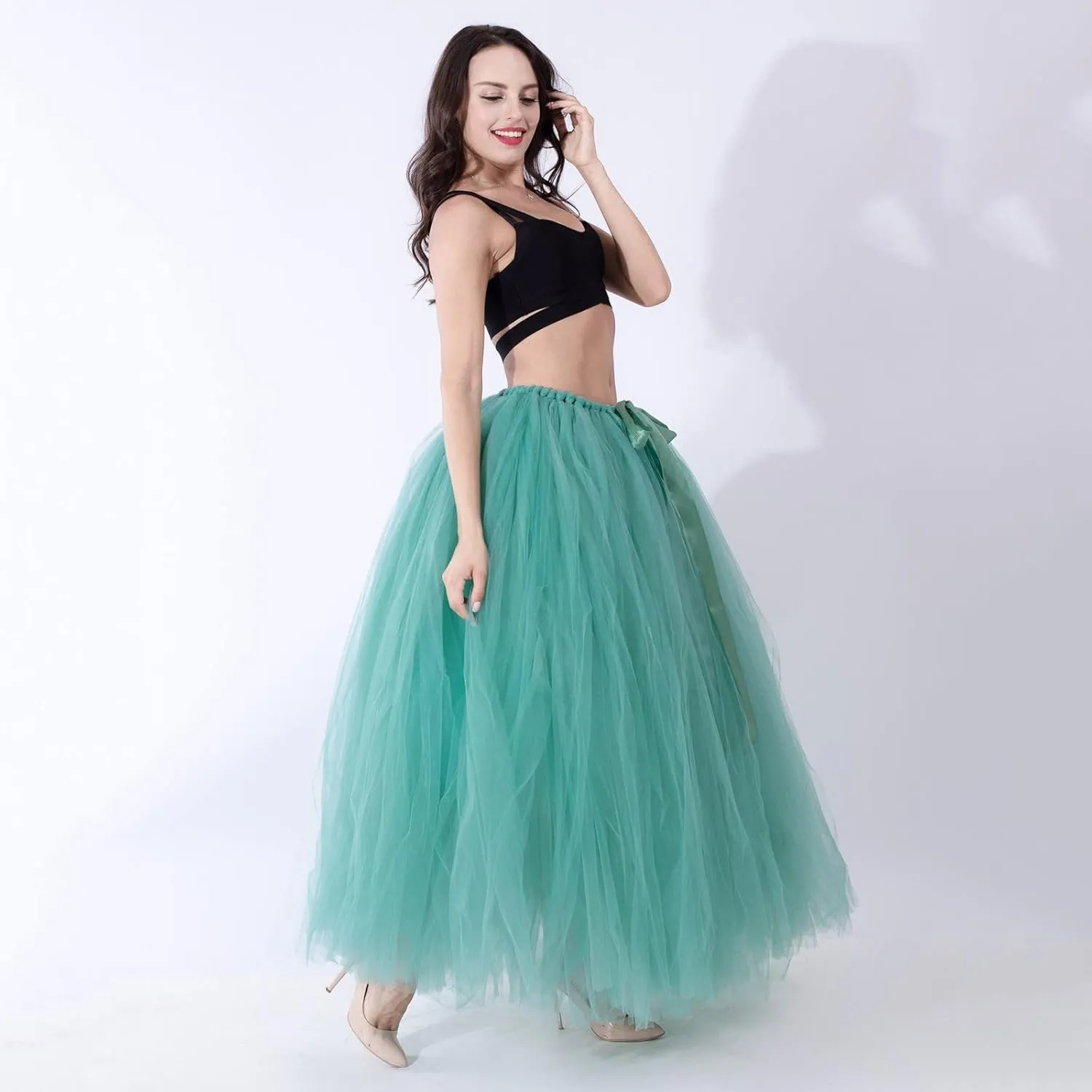 Adult Tutus Skirt for Women Women Fashion Skirts Tulle Tutu Long Skirt Tulle High Waist Skirt Wedding Midi