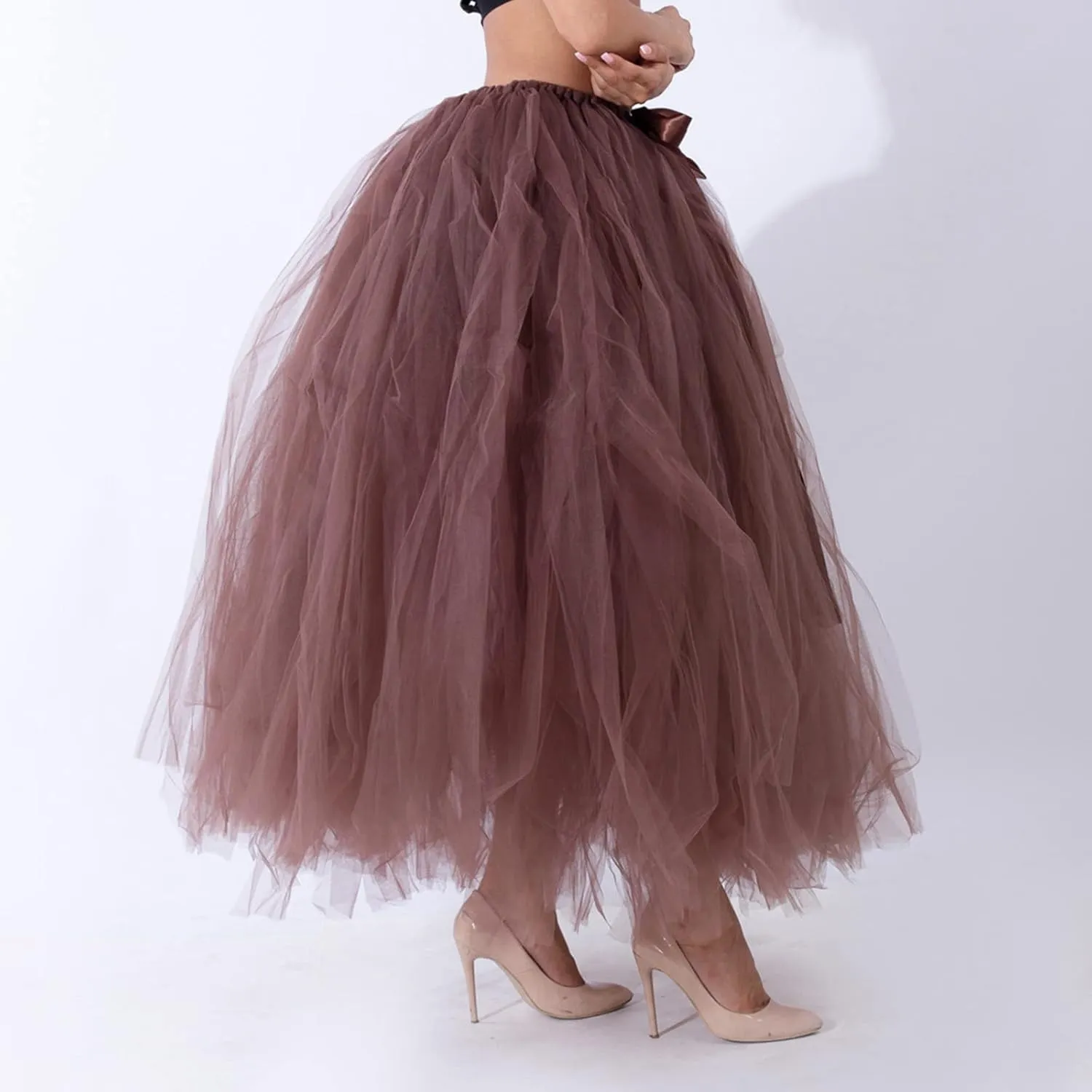 Adult Tutus Skirt for Women Women Fashion Skirts Tulle Tutu Long Skirt Tulle High Waist Skirt Wedding Midi