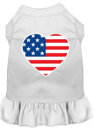 American Flag Heart Screen Print Dress White Xxl