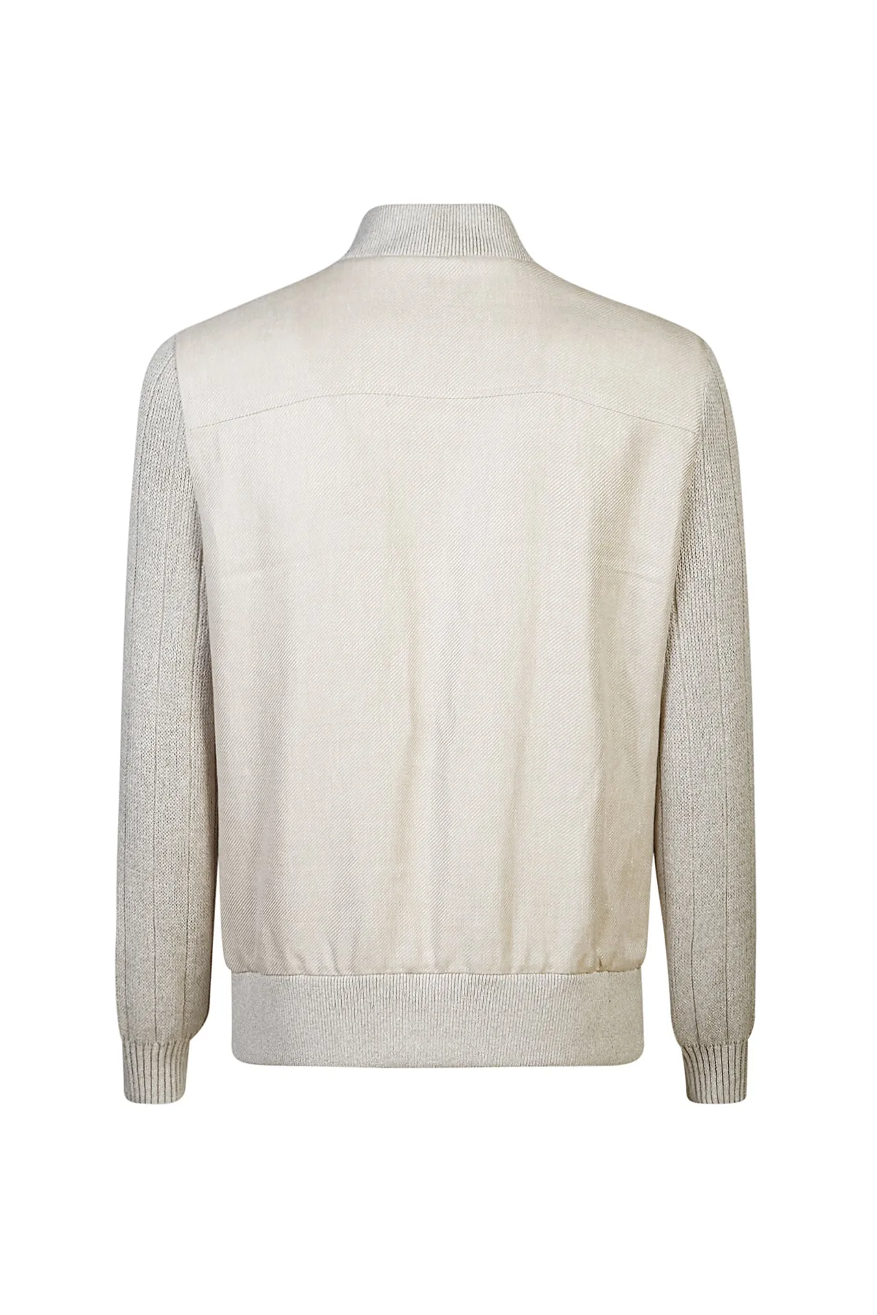 Bimaterial Bomber Jacket