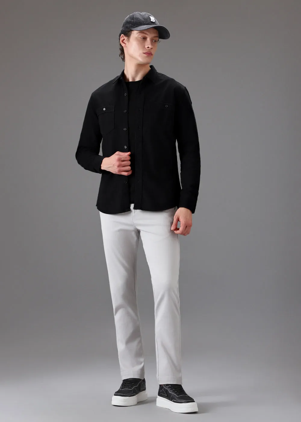 Black Double Pocket Shirt