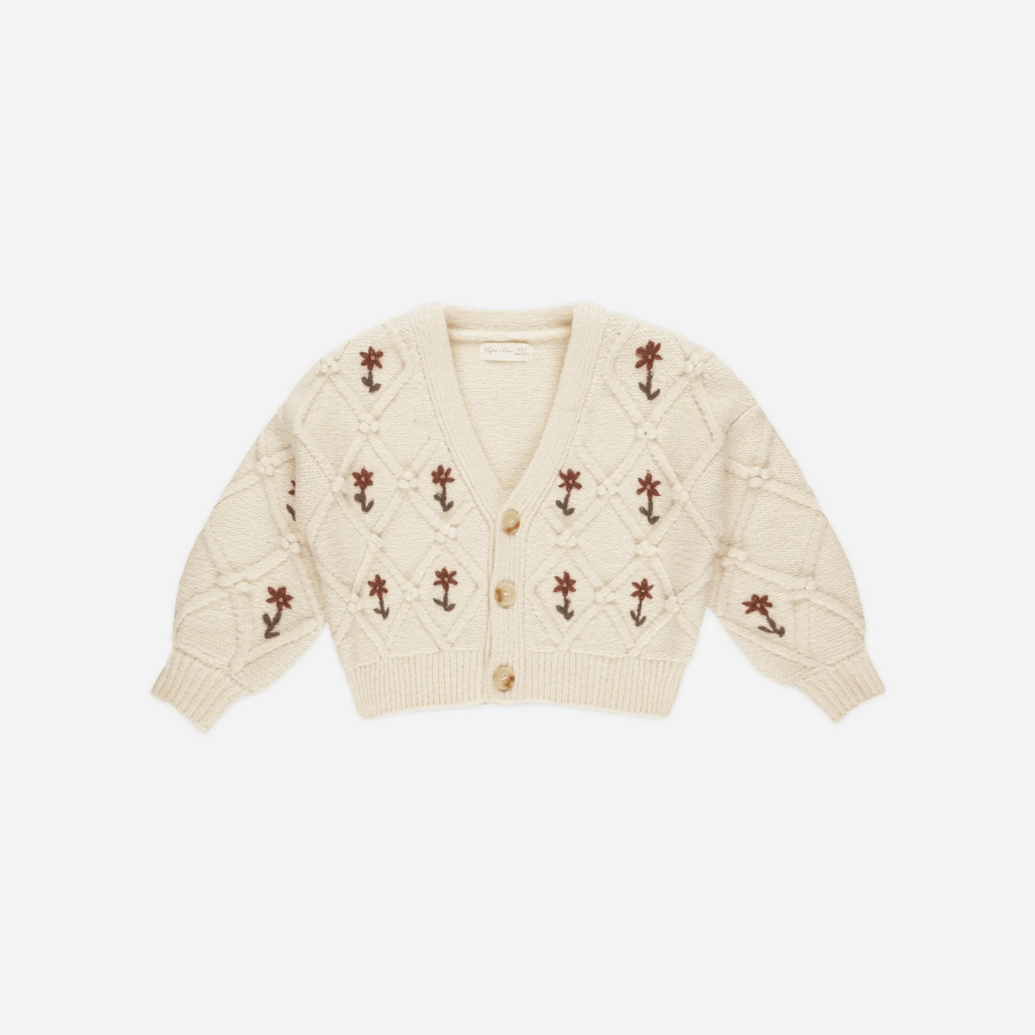 Boxy Cardigan - Winter Floral Embroidery