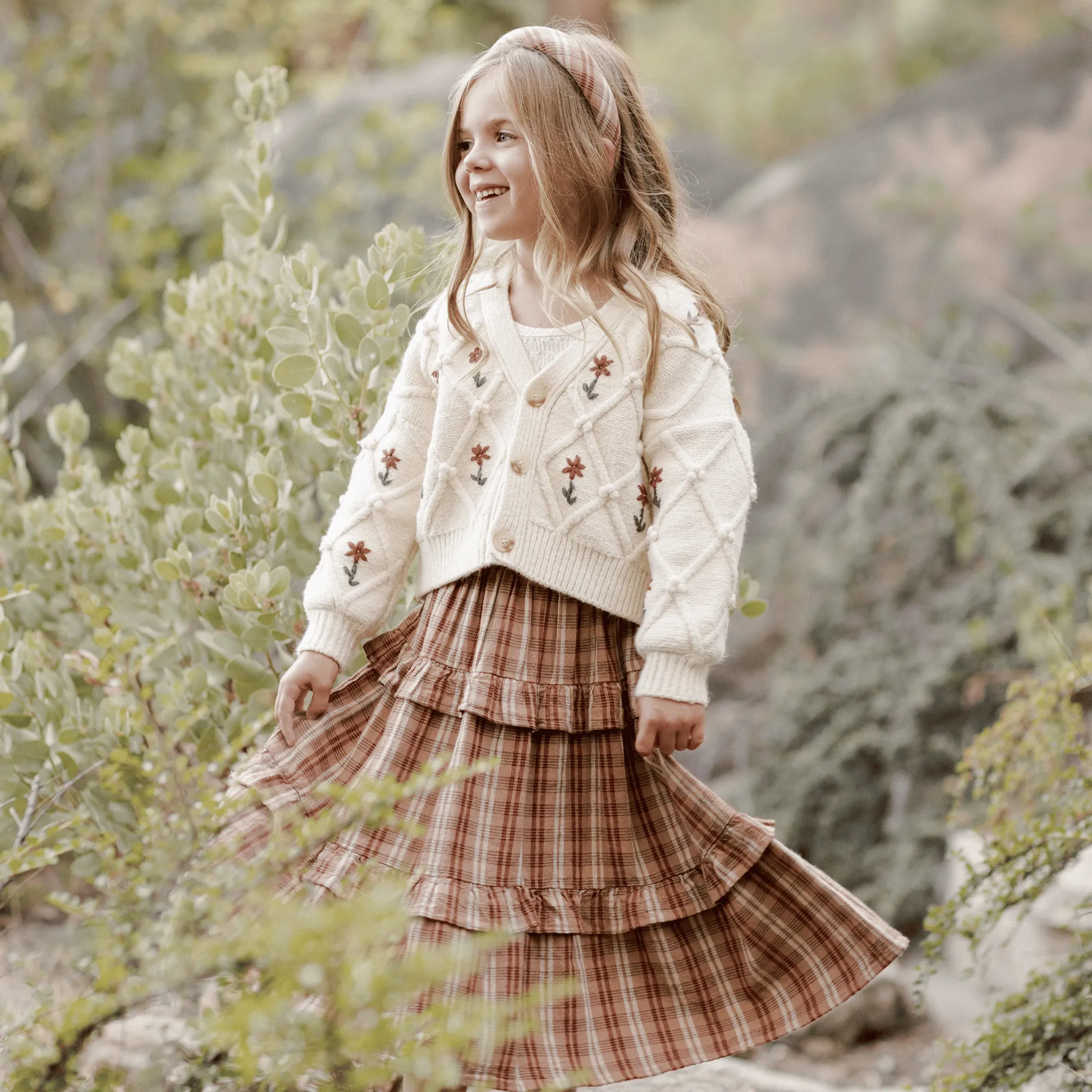 Boxy Cardigan - Winter Floral Embroidery