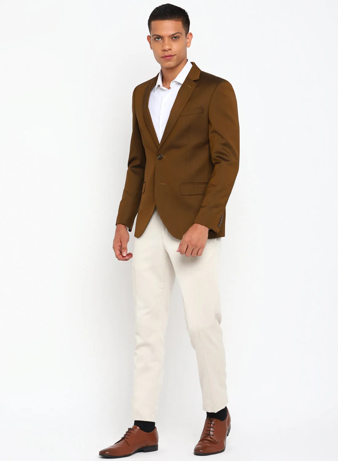 Brown Birds Eye Notch Color Formal Jacket