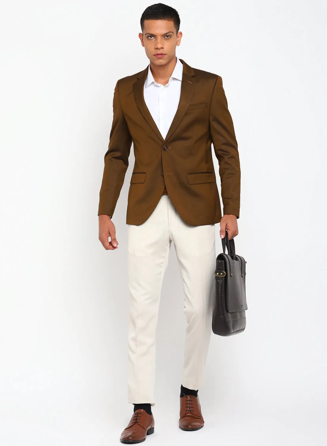 Brown Birds Eye Notch Color Formal Jacket
