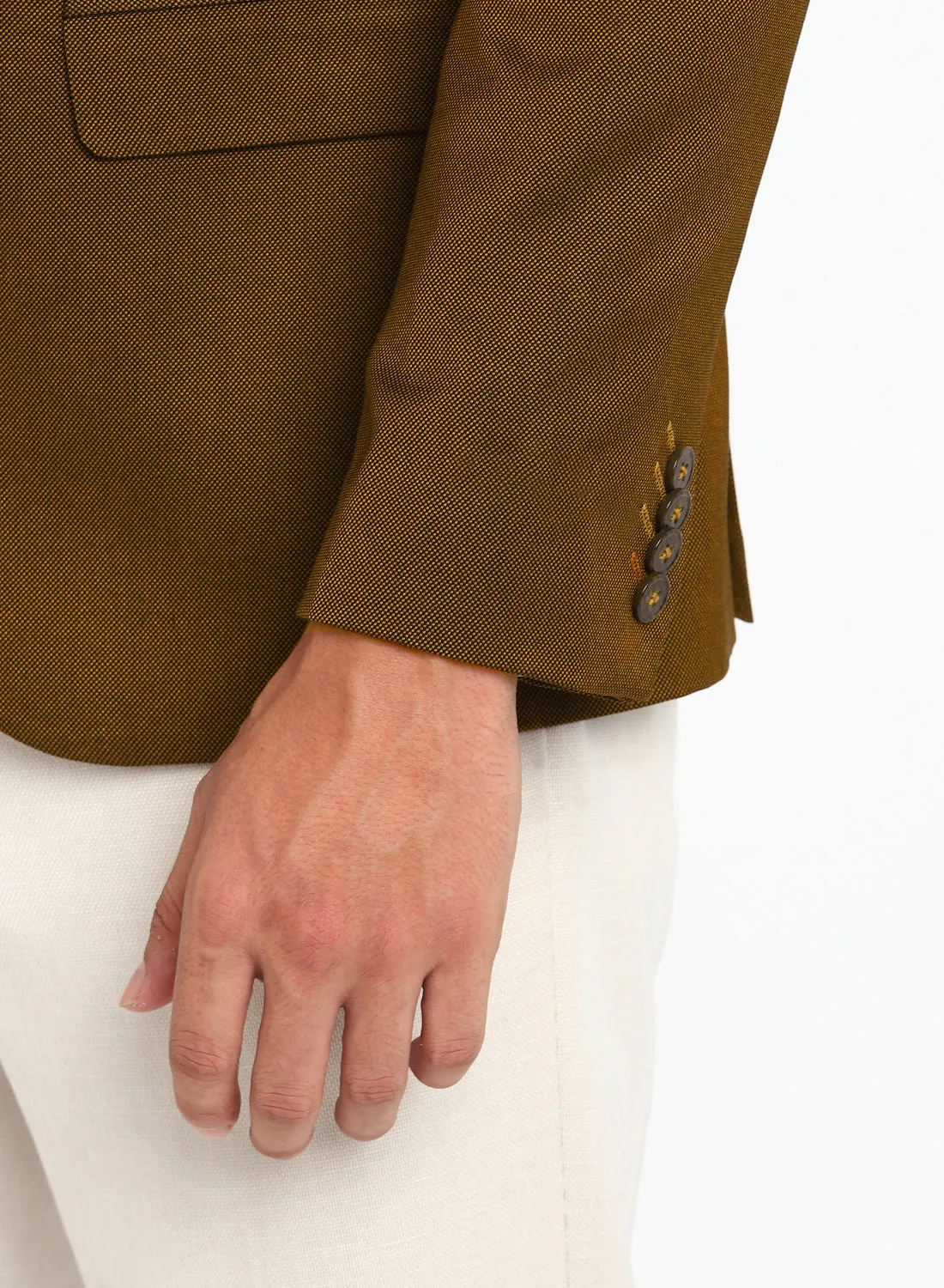 Brown Birds Eye Notch Color Formal Jacket