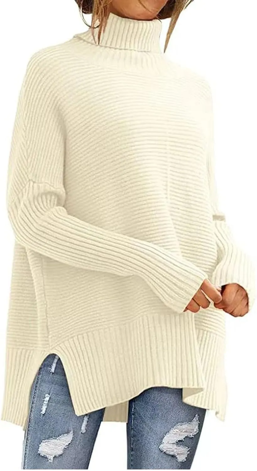 ChicCrate Women's Oversized Turtleneck Sweaters Casual Long Sleeve Tunic Sweater Chunky Knit Pullover Tops Blouse