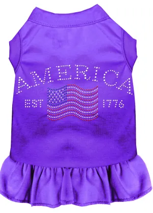 Classic America Rhinestone Dress Purple 4x