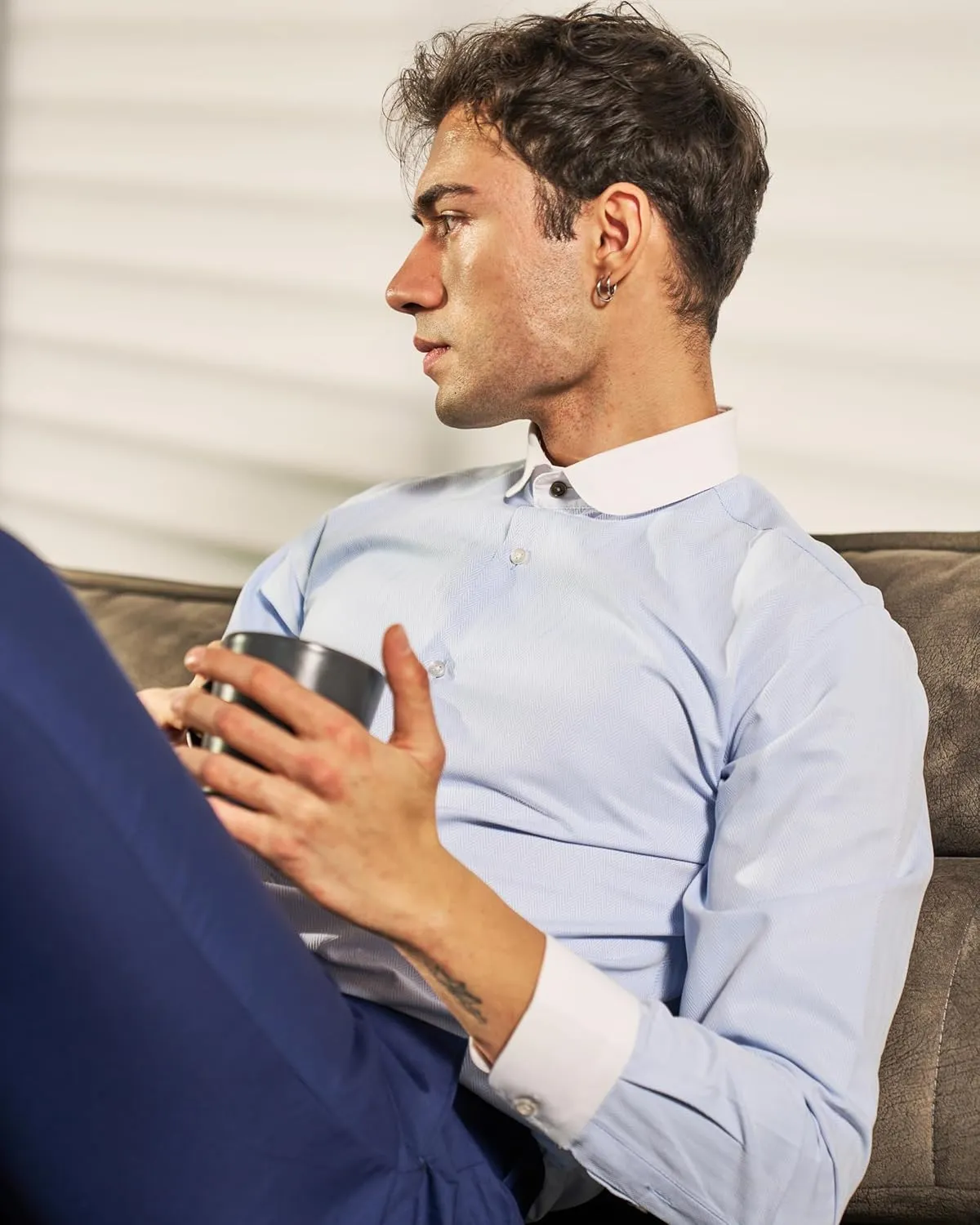 Club Collar Shirts for Men | Mens Long Sleeve Dress Casual Stylish & Formal Button Up Shirts in 1920s Style
