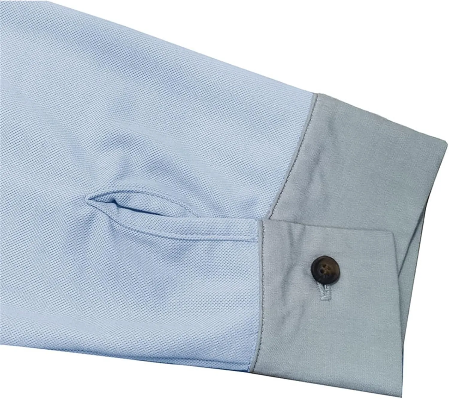 CRNTCEM Mens Long Sleeves Button Up Polo Shirts Chinos Cotton Slim Fit Tennis Shirts Lapel Collar Business Work Golf Teeshirt