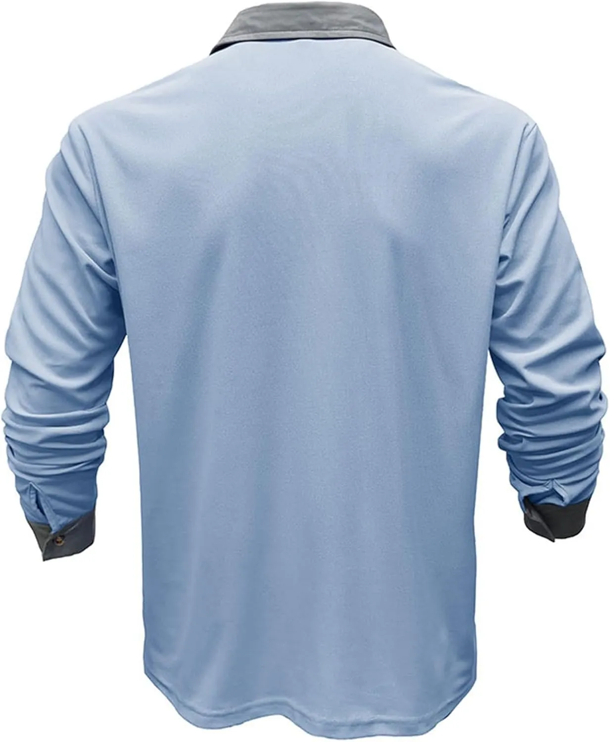 CRNTCEM Mens Long Sleeves Button Up Polo Shirts Chinos Cotton Slim Fit Tennis Shirts Lapel Collar Business Work Golf Teeshirt