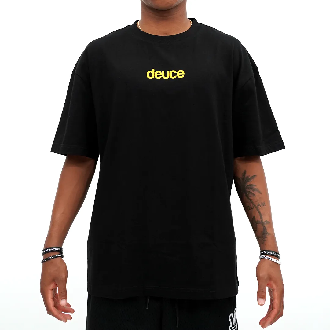 Deuce Statement Tee | Black/Yellow/Purple