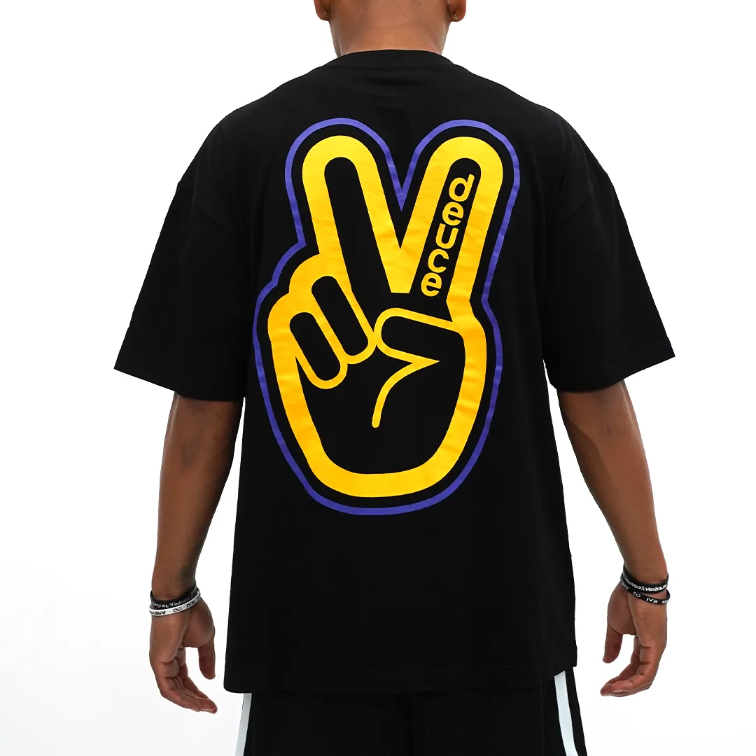 Deuce Statement Tee | Black/Yellow/Purple