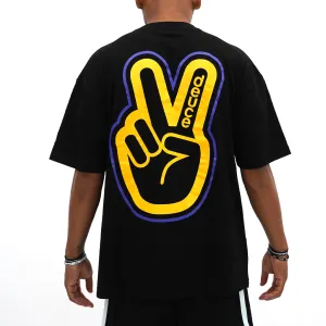 Deuce Statement Tee | Black/Yellow/Purple