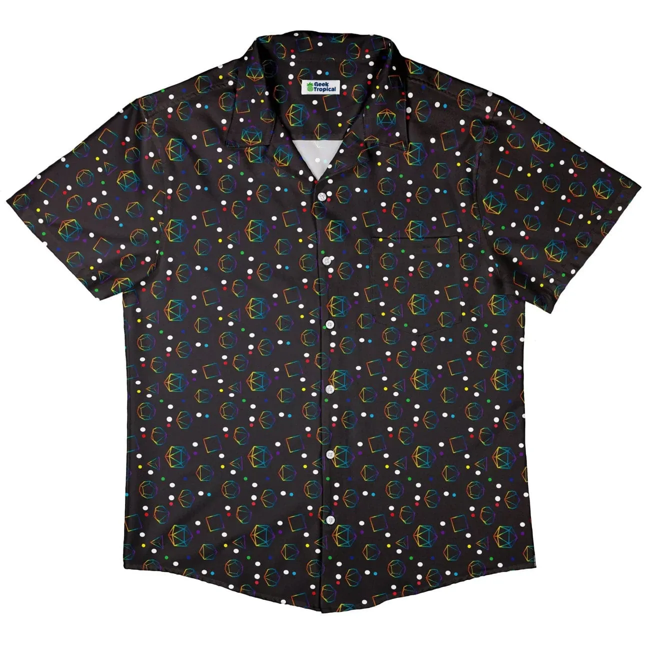 Geek Tropical: Rainbow LGBTQ  Pride DND Dice Button Up Shirt