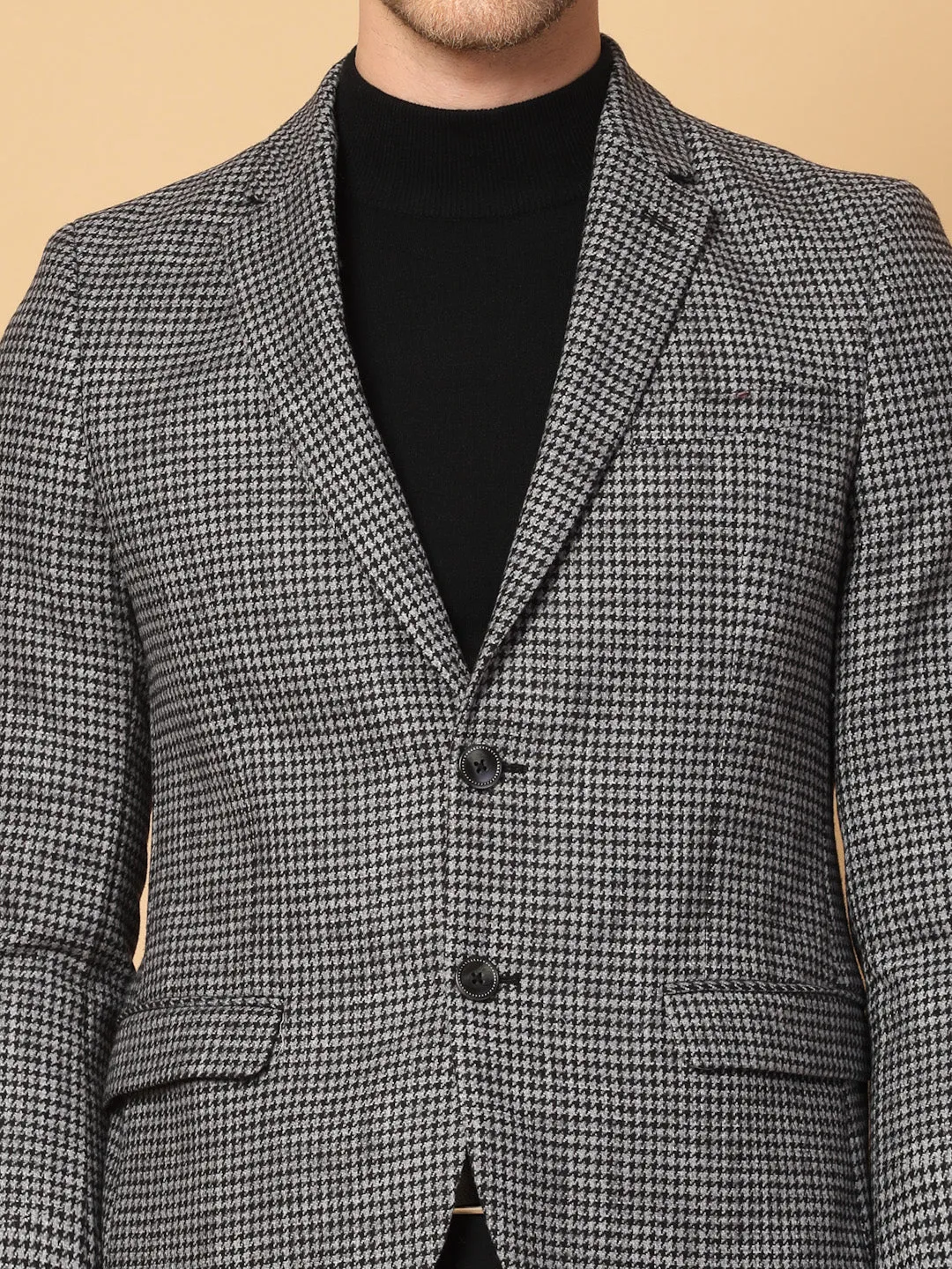 Grey & Black Tweed Check Jacket