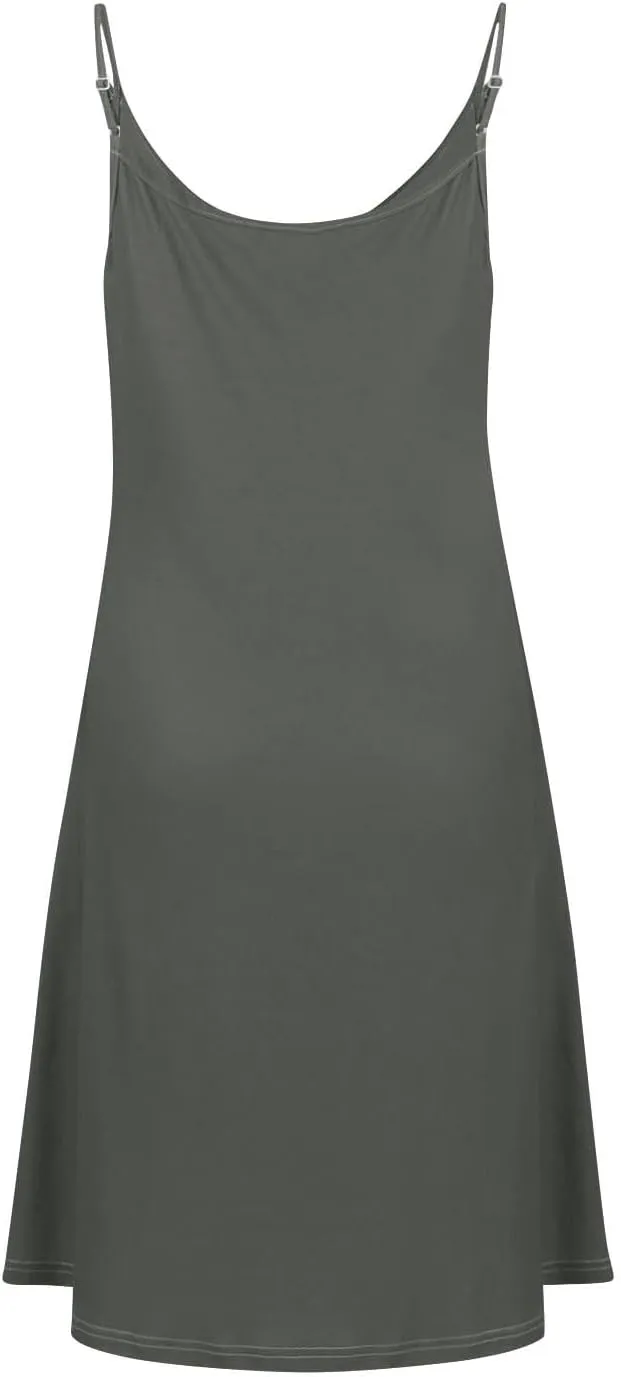 hlysgo Button Down Dresses for Women Casual Loose Fit Sleeveless V Neck Mini Sundress Summer Spaghetti Straps Beach Dress