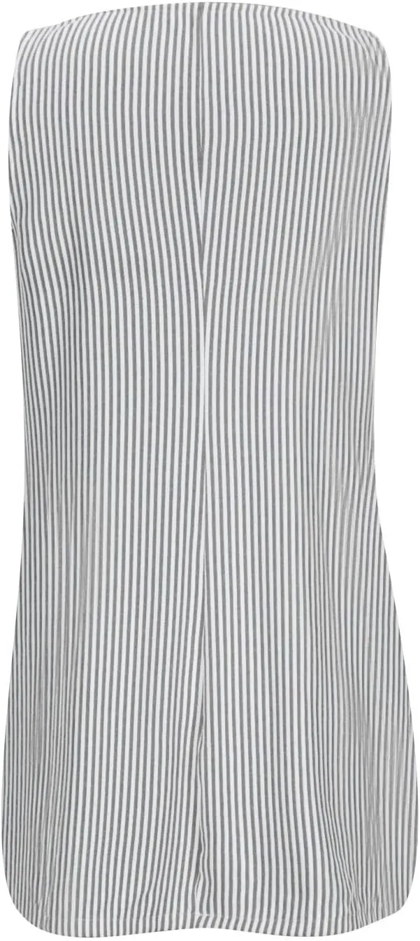 hlysgo Womens Going Out Dresses 2025 Casual Loose Fit Sleeveless Mini Dress Trendy Stripes Print Short Dress with Pockets