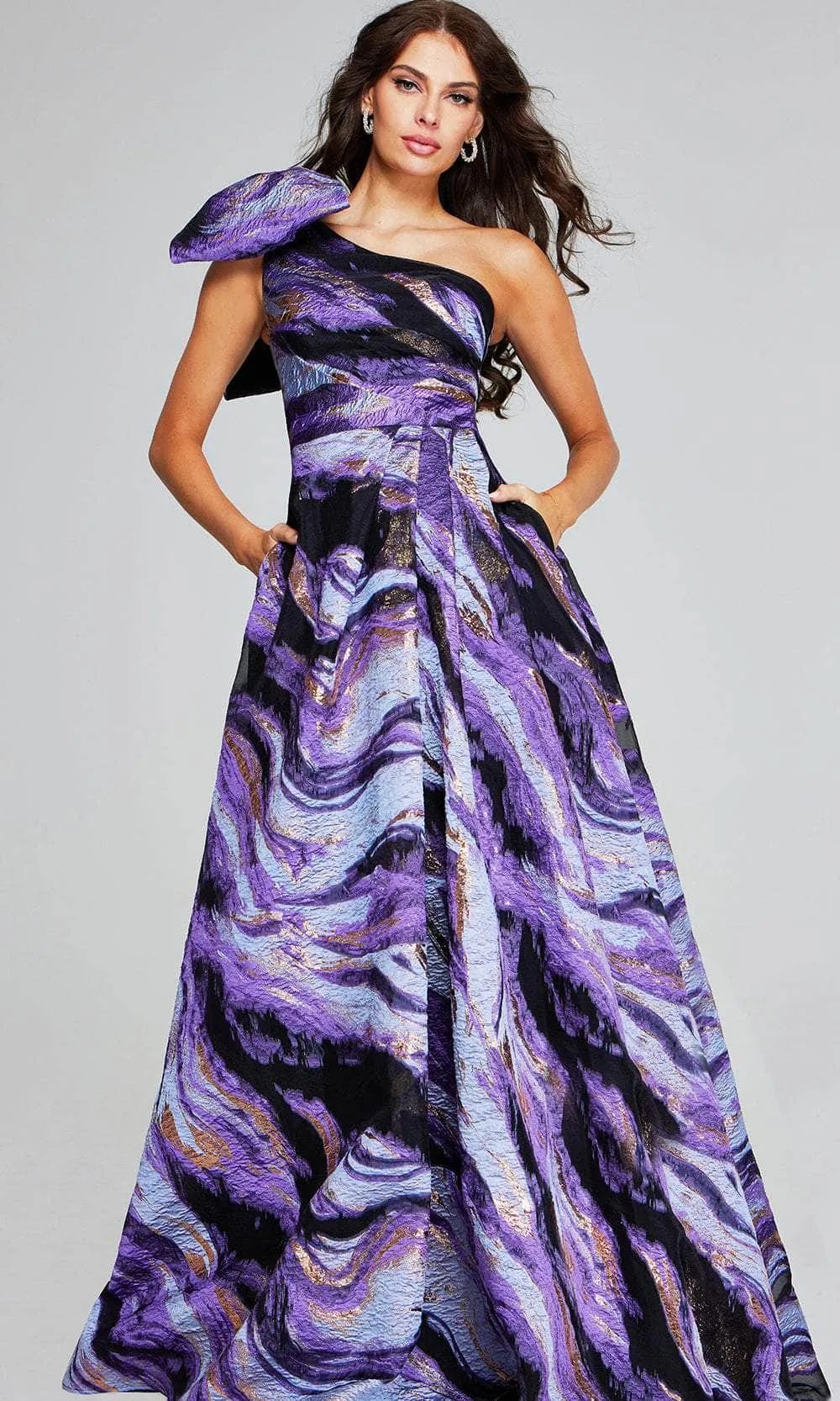 Jovani 40695 - One-Shoulder A-Line Prom Gown