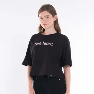 LEE WOMENS DUAL COLOR PRINT CROP TOP