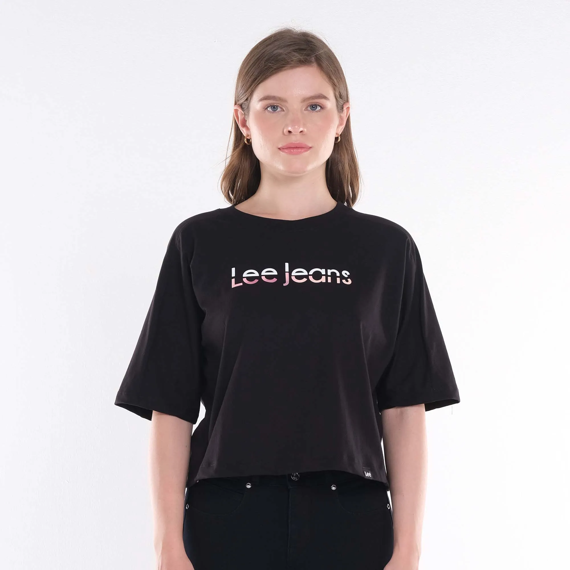 LEE WOMENS DUAL COLOR PRINT CROP TOP