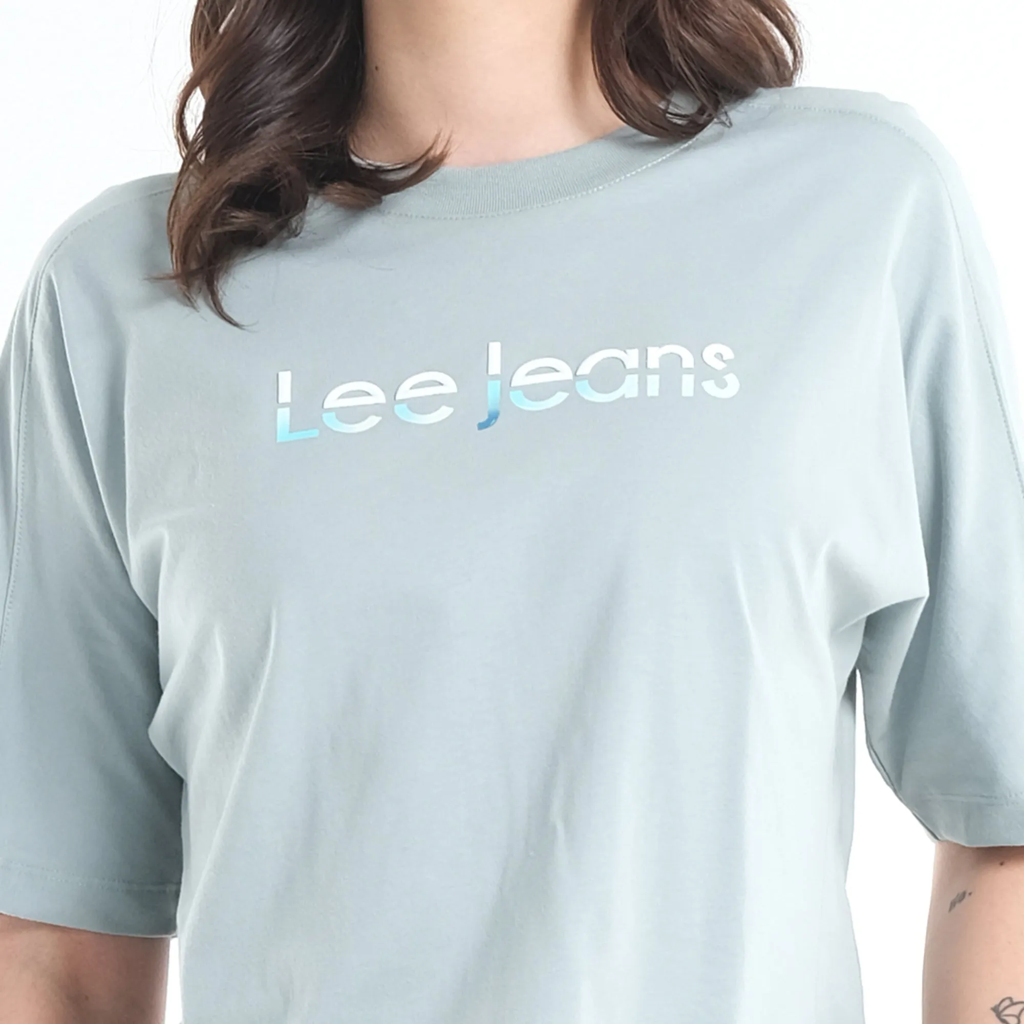 LEE WOMENS DUAL COLOR PRINT CROP TOP