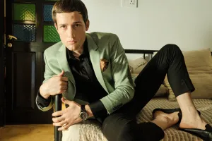 Light Green Knit Uncrushable Solid Notch Collar Jacket