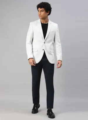 Light Grey Knit Notch Collar Jacket