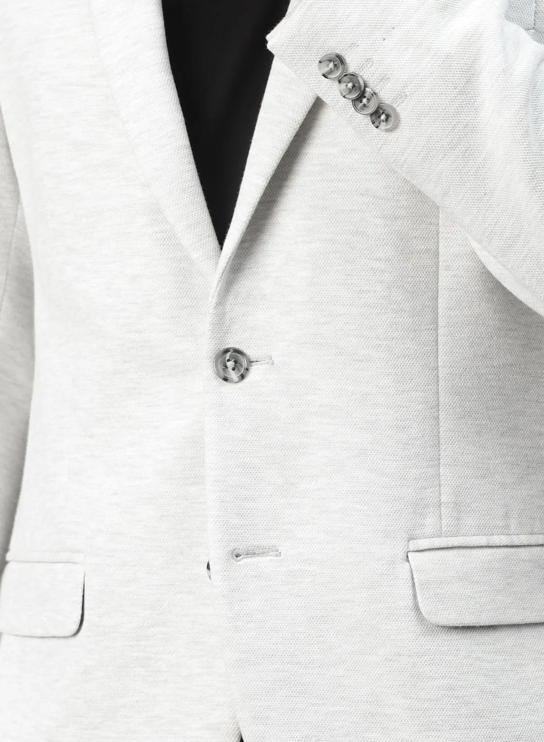 Light Grey Knit Notch Collar Jacket
