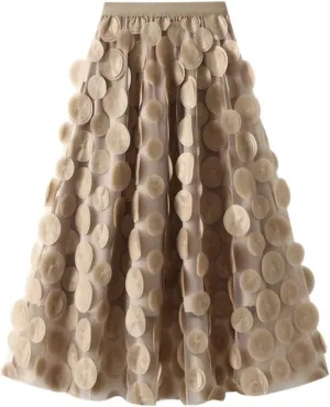 Long Tulle Skirts for Women Fairy Elastic High Waist Pleated A-Line Flared Midi Skirts Evening Tutu Skirt