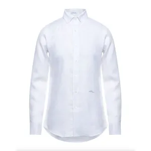 Malo Elegant White Linen Long Sleeve Shirt