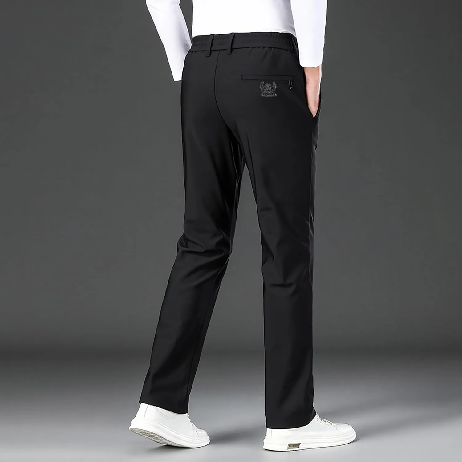 Men's Straight Leg Casual Pants Elastic Lightweight Breathable Drawstring Relaxed Daily Comfy Work Street Travel