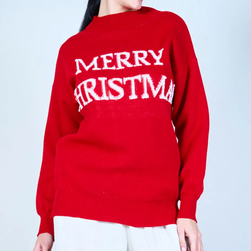 Merry Christmas slogan sweater wholesale