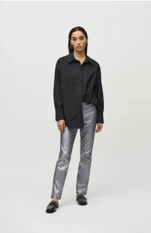 Metallic Coat Slim Denim Pant