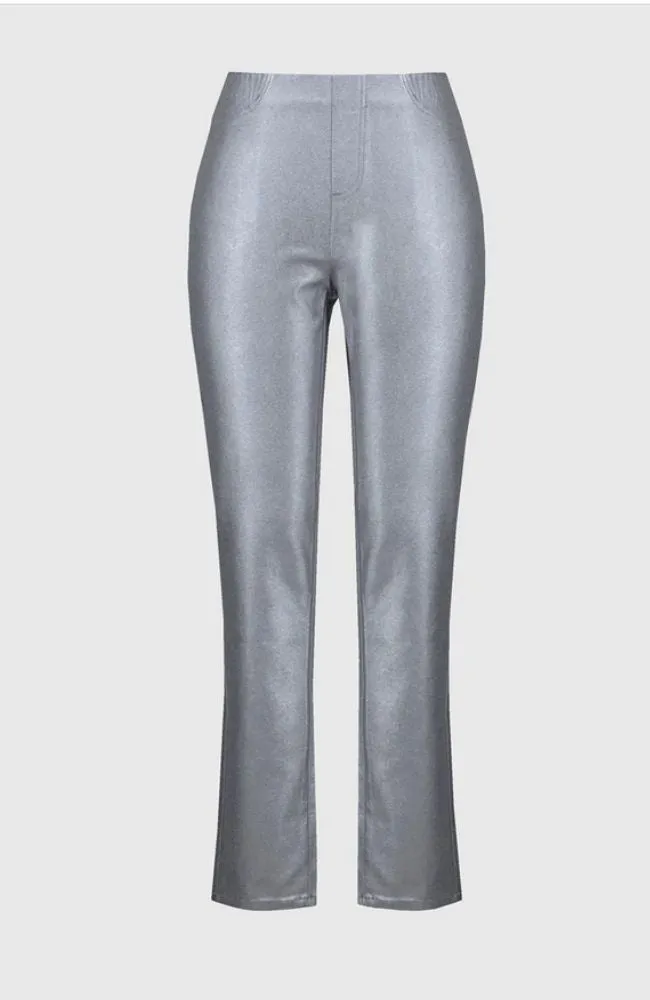 Metallic Coat Slim Denim Pant