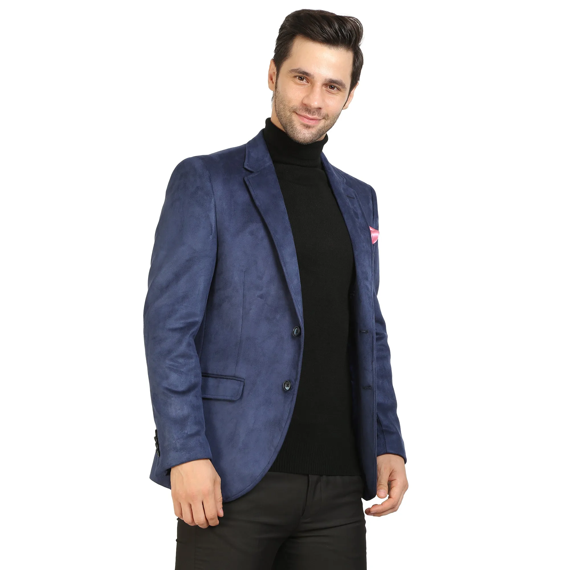 Navy Blue Suede Jacket