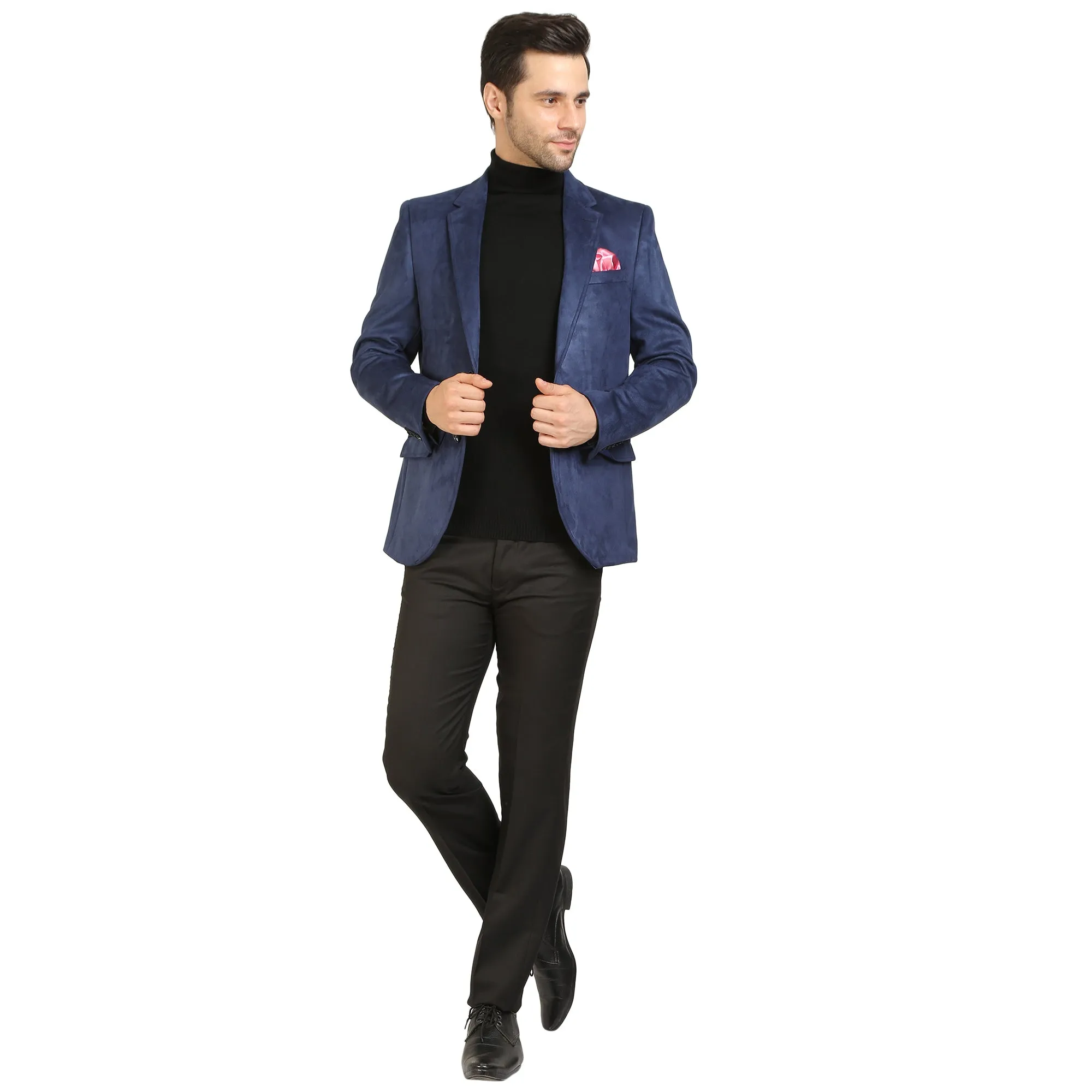Navy Blue Suede Jacket