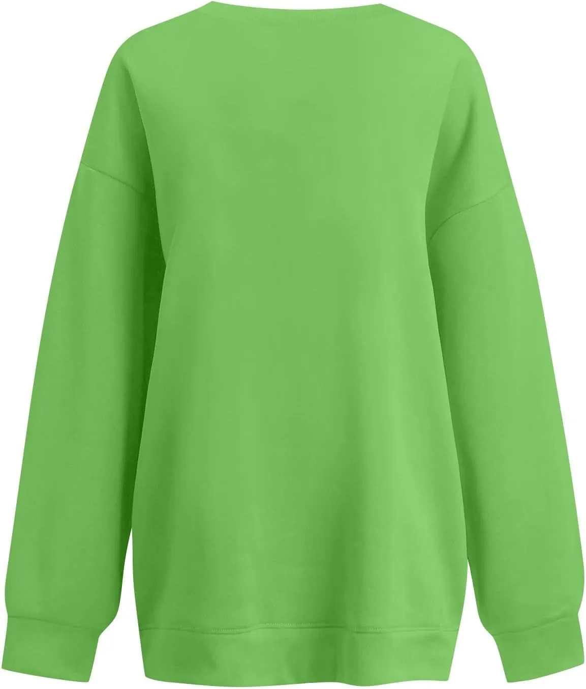 Oversized V Neck Sweatshirt Women Casual Fleece Pullover Sweaters Preppy Cute Teen Long Sleeve Sweat Shirts Y2k Tops