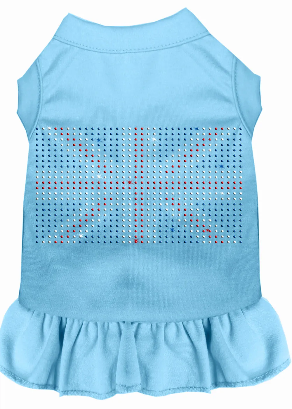 Rhinestone British Flag Dress Baby Blue Lg