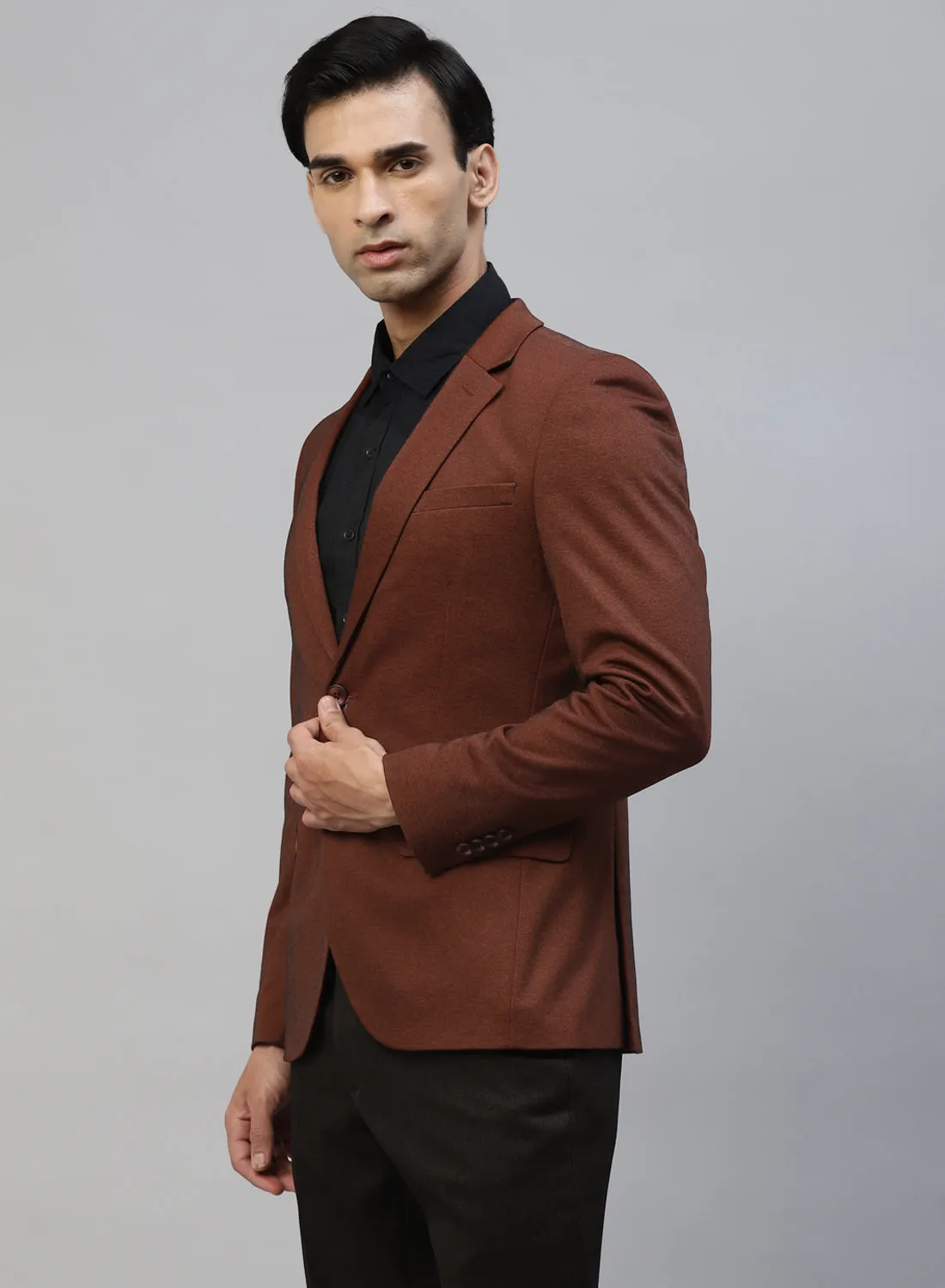 Rust Knit Uncrushable Solid Notch Jacket