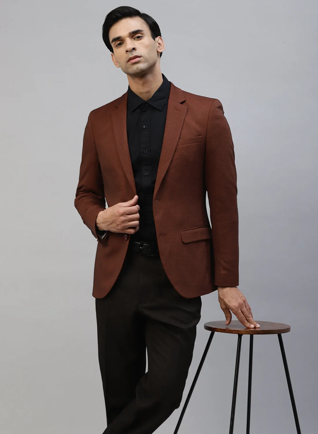 Rust Knit Uncrushable Solid Notch Jacket