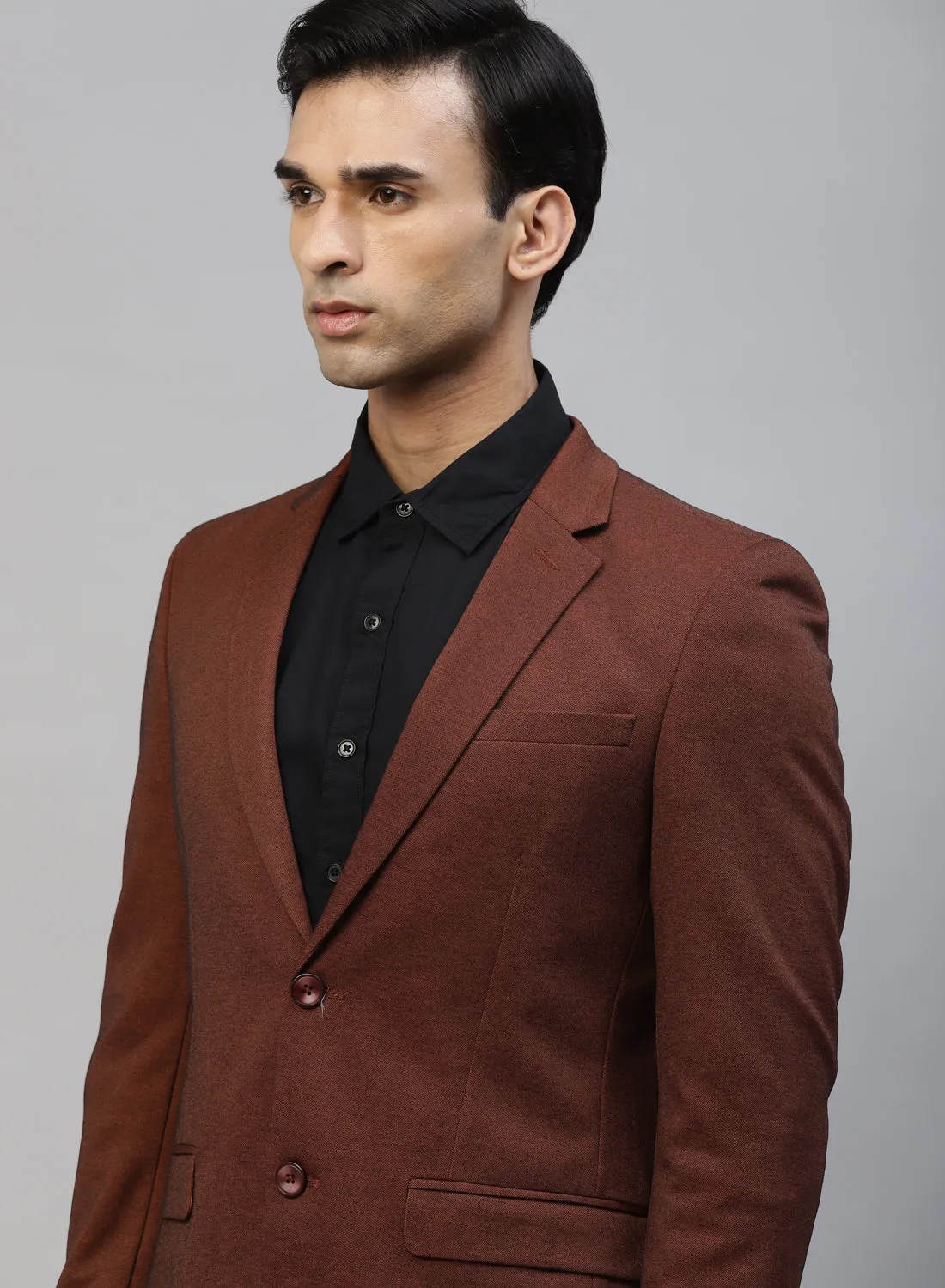 Rust Knit Uncrushable Solid Notch Jacket