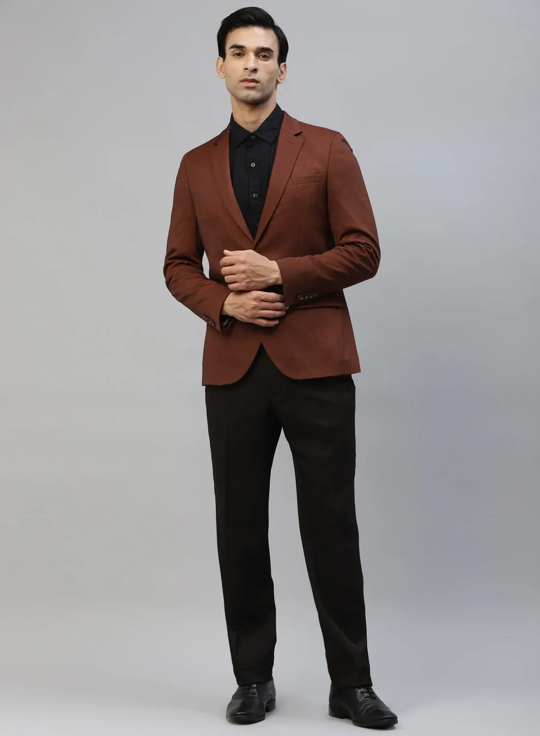 Rust Knit Uncrushable Solid Notch Jacket