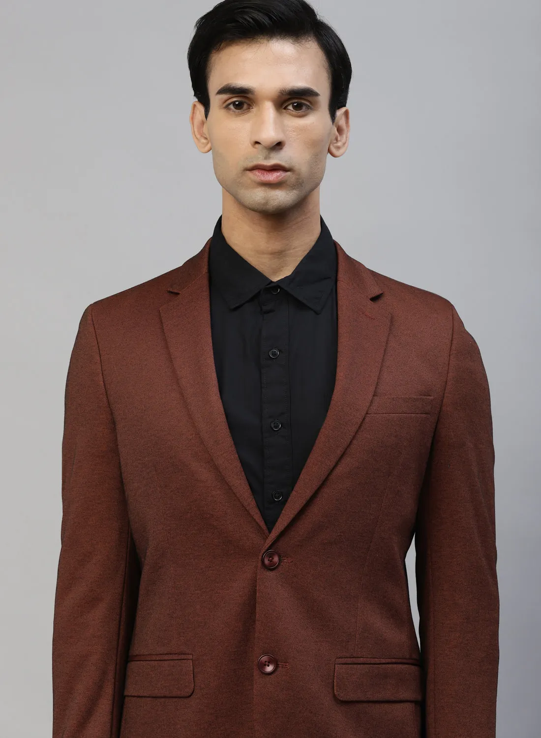 Rust Knit Uncrushable Solid Notch Jacket