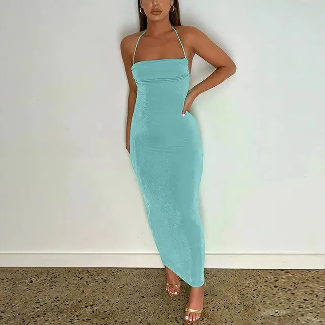Sexy Strapless Dress, Hang Neck, Temperament Dress, Summer Fashion, New, 2024