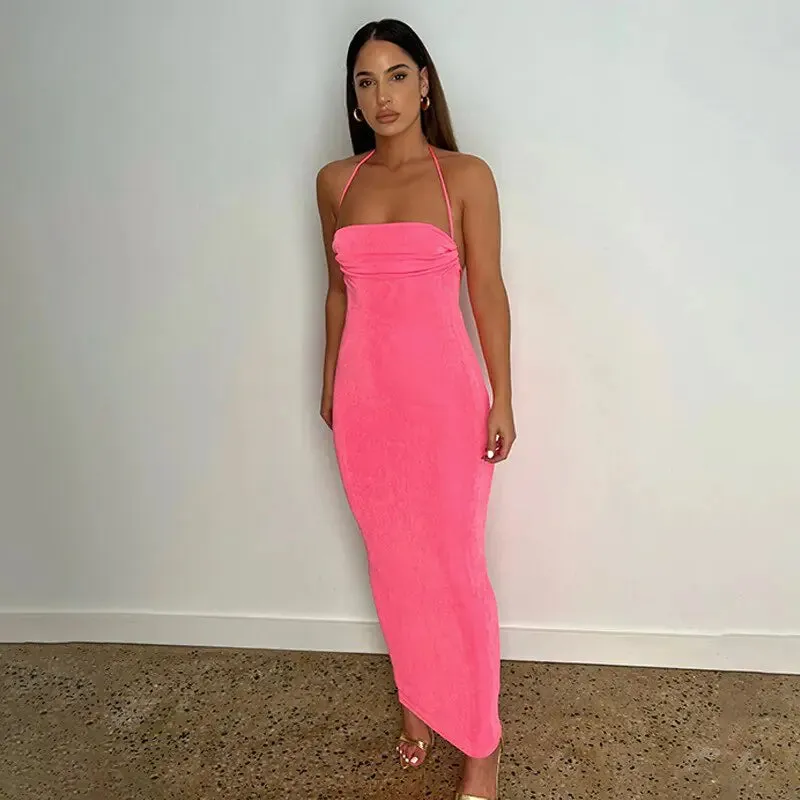 Sexy Strapless Dress, Hang Neck, Temperament Dress, Summer Fashion, New, 2024