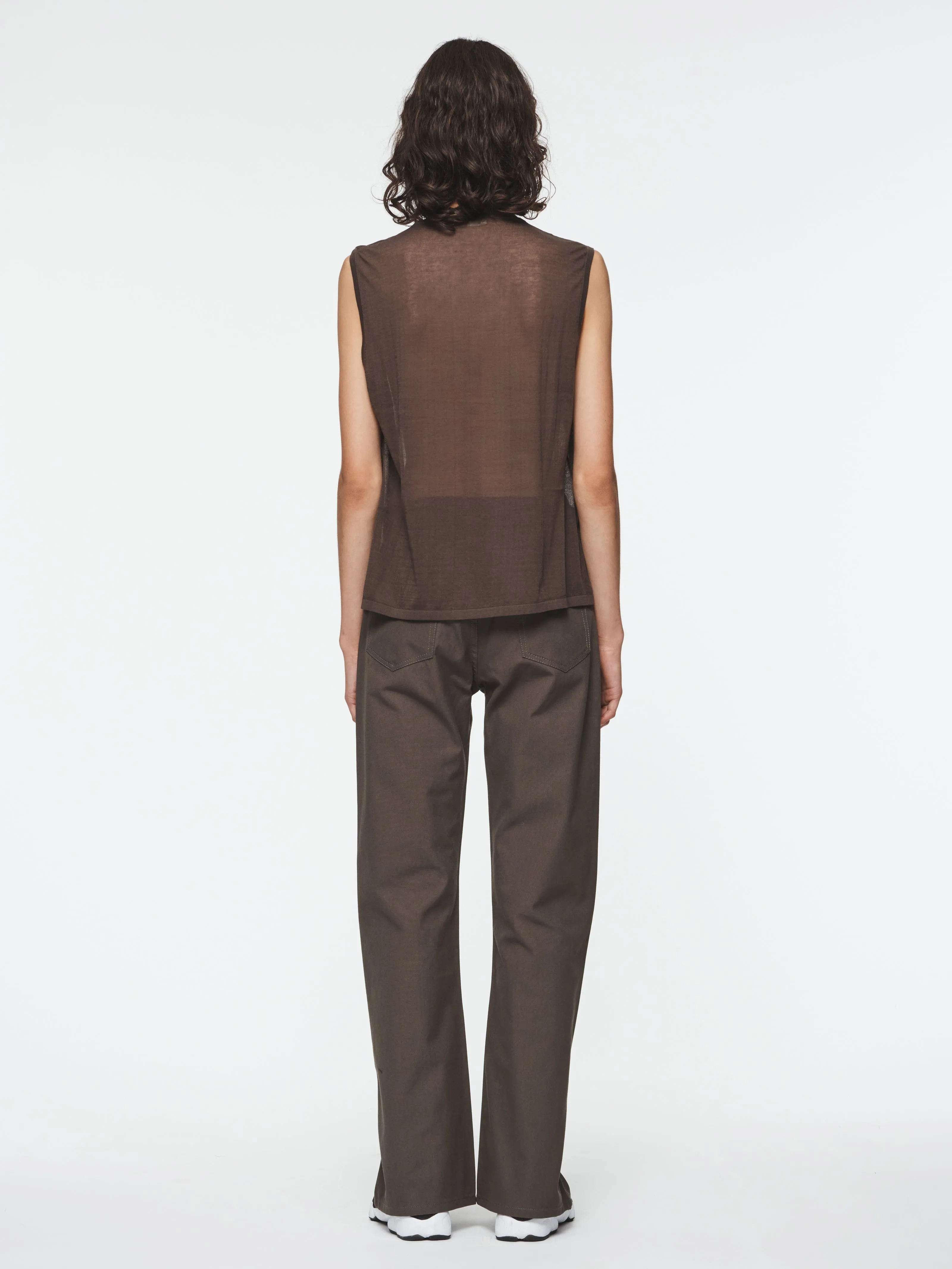 Sheer Muscle Tank in Bark