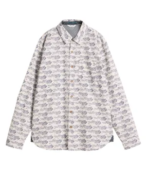 Shoal Fish Printed Shirt - White Print