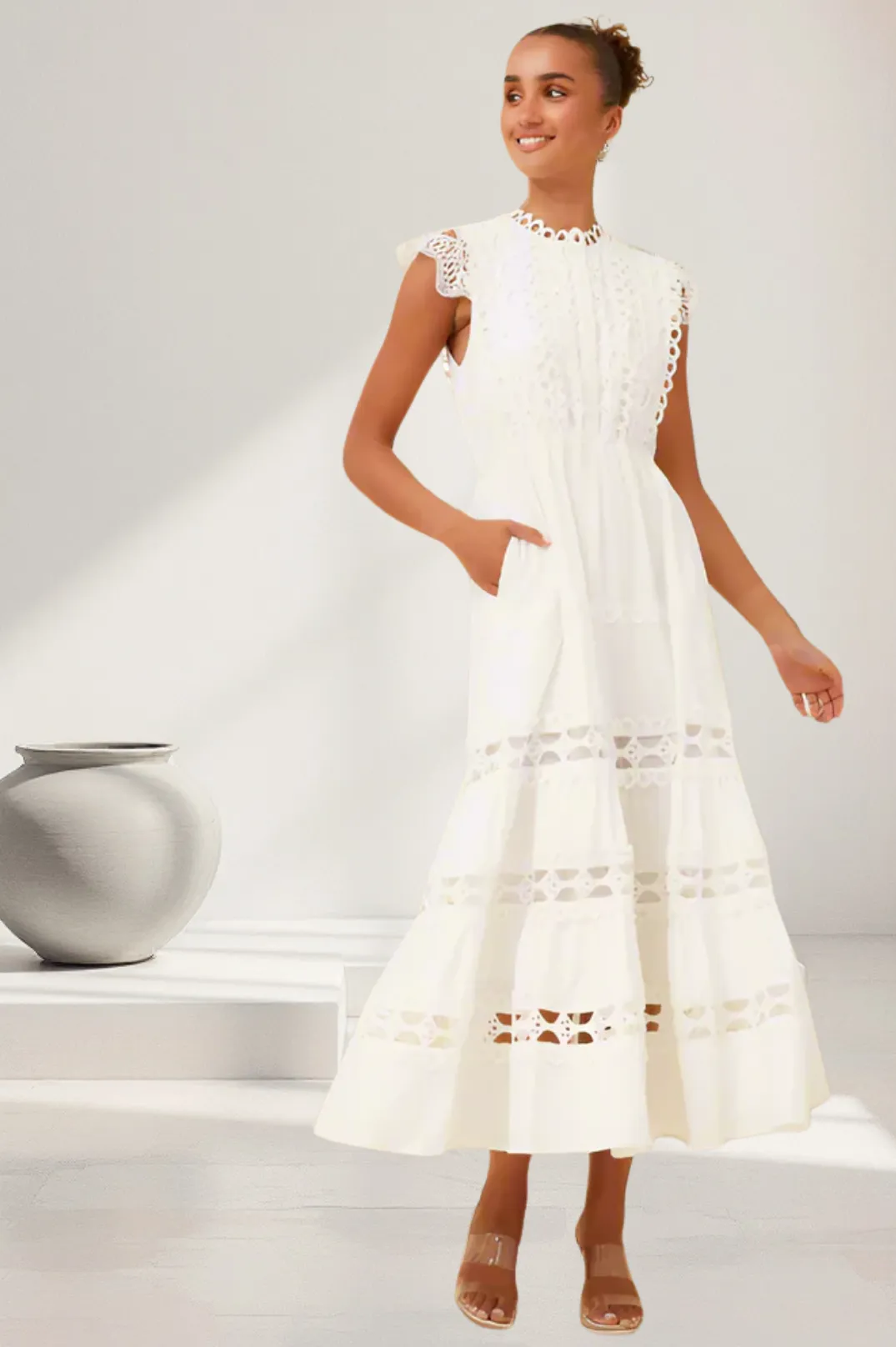 Sicily White Lace Dress